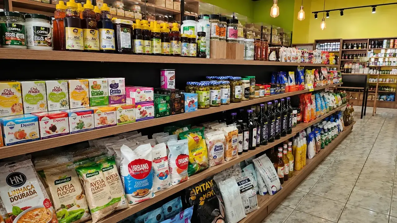 Vista interna ampla da Especiarias Vida Leve